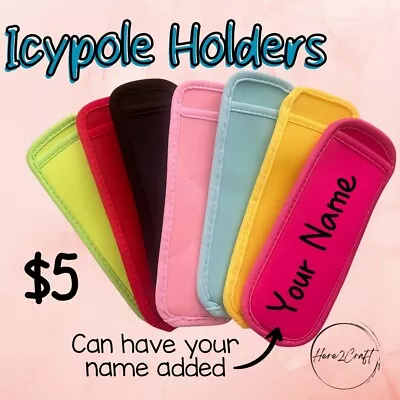 PERSONALISED ICY POLE HOLDERS Zooper Dooper Cover Custom Kids Iceblock • $4.50