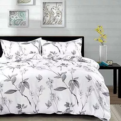 NANKO Duvet Cover Queen Set 3 Piece - 90 X 90 Luxury Microfiber Down Flowers Co • $42.99