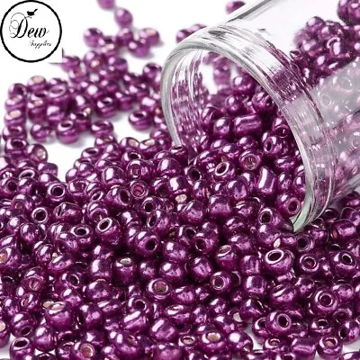 $4.60 • Buy 3mm Glass Seed Beads Metallic Dark Orchid Necklaces Bracelet 50g FREE POSTAGE