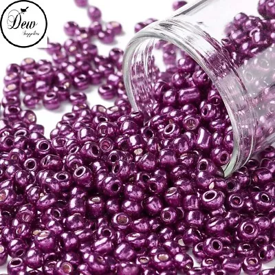 3mm Glass Seed Beads Metallic Dark Orchid Necklaces Bracelet 50g FREE POSTAGE • $4.60