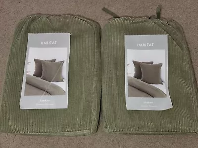 Pillow Talk Habitat Farrah Cotton Corduroy Olive Green European Pillow Cases NEW • $39