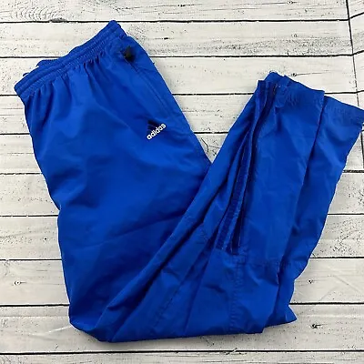 Vintage Adidas Side Zip Track Pants Men's XL Blue Zipper Pockets • $21.59