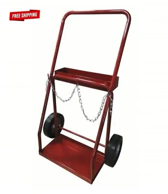 Welding Hand Truck Two Cylinder  Gas Tank Bottle Flat Back Dolly Cart 500lb Cap. • $195.97