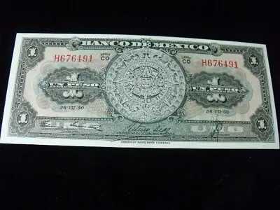 1950 Banco De Mexico One Peso Banknote CU FREE SHIPPING A • $5.30