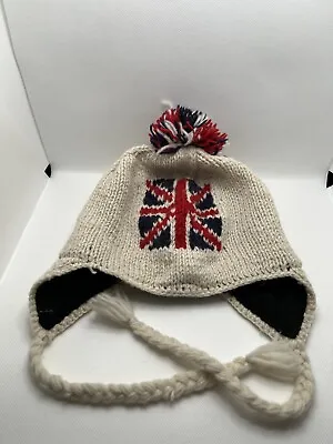 UK Flag Handmade Mohawk Hat United Kingdom 100% Wool One Size Fits All Beanie • $19.90