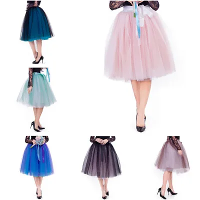 £33.46 • Buy Ladies Mesh Tulle Skirt Petticoat 7 Layers Crinoline Underskirt Wedding Party