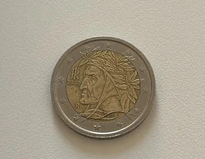 RARE!!2002-R Italy 2 Euro - Sharp Coin! - 1st Map - Dante Alighieri By Raffaello • $4550