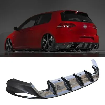 Carbon Fiber Rear Bumper Lip Diffuser For VW GOLF VII 7 MK7 GTI 2014-2017  • $303.24