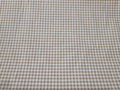 Tan Gingham 100% Cotton Fabric Beige Check Mini Plaid Poplin Rose & Hubble • £4.75