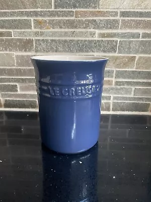 Le Creuset Dark Blue Tall 6” Stoneware Utensil Jar. Used But Perfect Condition • £12