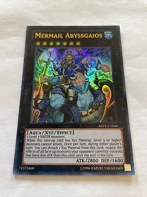 Yu-Gi-Oh! TCG Mermail Abyssgaios Abyss Rising ABYR-EN046 Unlimited Ultra Rare LP • $13.96