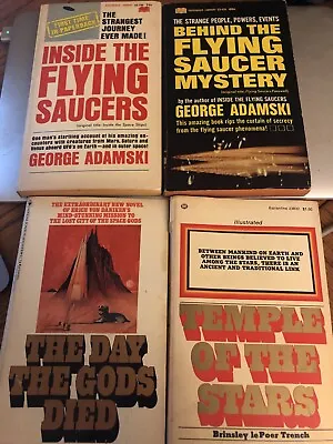 Lot 4 UFO Paperbacks Flying Saucers Day Gods Died Temple Stars Adamski Ernsting • $50