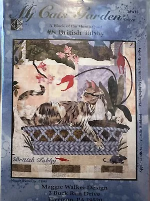 Maggie Walker Designs My Cats Garden #8 British Tabby A Block Of The Month • $10