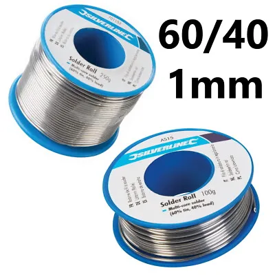 Silverline 250g / 100g Roll Multi-core Solder Wire Electronic Tin Lead 60/40 1mm • £5.85