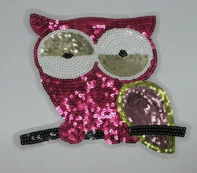 $6.99 • Buy Sequin Patch: Pink Owl