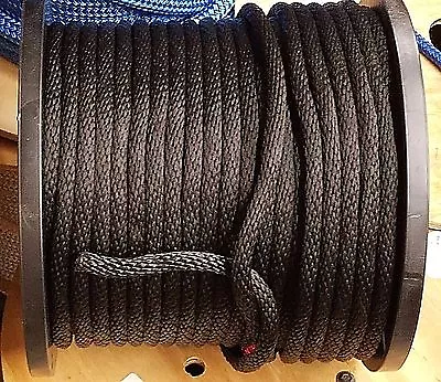 Nylon Black 1/2  CUT 2 LENGTH $0.52 Per Foot BRAIDED Anchor Rope Dock Line BLACK • $1.04