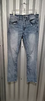 BKE Jeans Mens 32Rx31 Jake Straight Leg 7 Pocket Light Denim Distressed Casual • $24.95