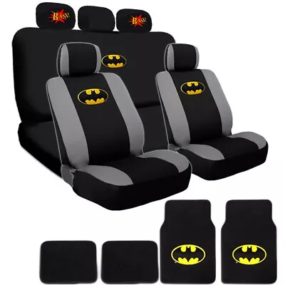 For VW Ultimate Batman Car Seat Cover Mats Classic BAM Headrest Covers • $61.42