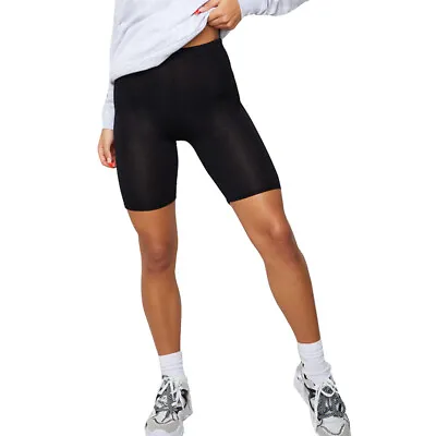 Ladies Womens Black Cycling Shorts Dancing Shorts 1/2 Leggings Active Casual • £4.50