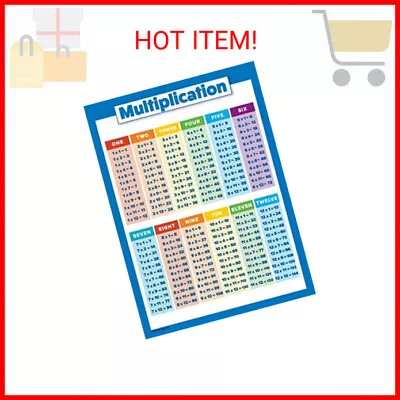 Multiplication Table Poster For Kids - Educational Times Table Chart For Math Cl • $11.52