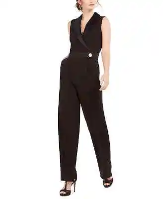 $49.99 • Buy Vince Camuto Sleeveless Tuxedo Jumpsuit Black 14