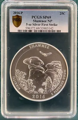 SP69 2016-P Shawnee NP 5 Oz Silver Quarter ATB America The Beautiful • $225