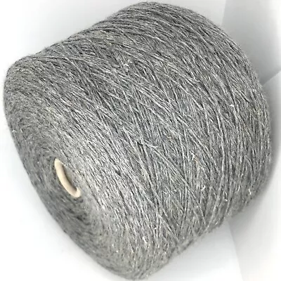 Gray TWEED ANGORA CASHMERE WOOL BLEND Yarn On Cone Per 400g / 0.88lb Knitting • $48.28