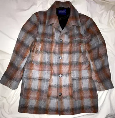 PENDLETON WOOL JACKET Check ROCKABILLY CAR COAT Western LUMBERJACK Men's Large • $79.99