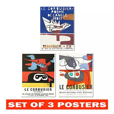 Le Corbusier Art Exhibition Set Of 3 Posters - Vintage Abstract Art Reproduction • £44.99