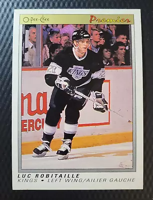 1990-91 O-Pee-Chee Premier LUC ROBITAILLE Los Angeles Kings HOF NHL Hockey #99 • $3.40