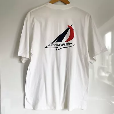 Jerzees 363 Vintage T Shirt Persuader Sailing Nautical Theme White Size L • £8