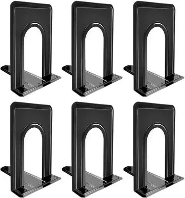 Metal Library Bookends Book Support Organizer Bookends Shelves Office 6 Piece • $17.69