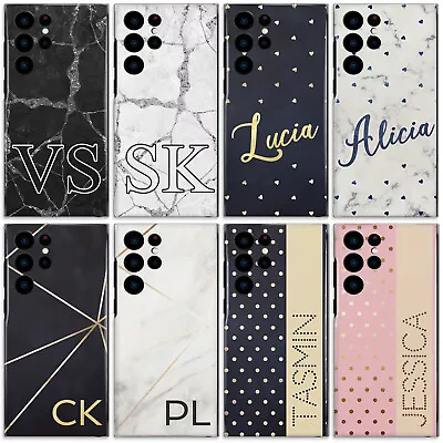 Personalised Initial Phone Case For Samsung Note20/J4/J6 Pink Marble Hard Cover • £4.99