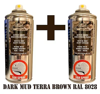 Dark Mud Terra Brown Army Spray Paint Military Vehicle paintball Airsoft X2 • £23.75