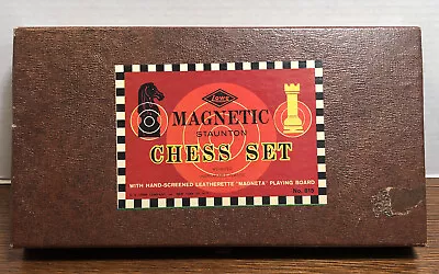 Vintage Magnetic Chess Set Staunton Design By E.S. Lowe Complete In Case • $25