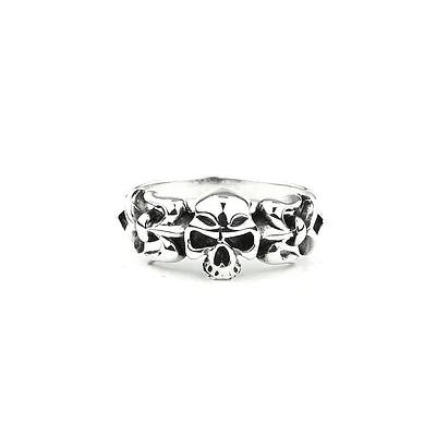 Skull Ring Fleur De Lis Sterling Silver 925  • $29