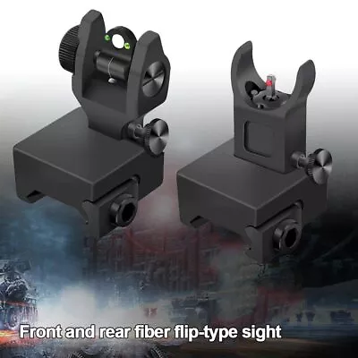 Fiber Optic Iron Sights Flip Up Front Rear Sight For 20mm Picatinny Weaver Rail • $16.99