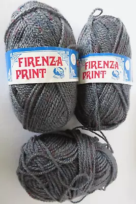 Firenza Print Yarn By Lana Moro Super High Bulk Acrylic Gray #613 Dye Lot #1552 • $14.99