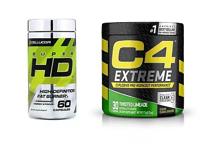 Cellucor: C4 Extreme 30serv Twisted Limeade + Super HD 60caps **BUNDLE** • $49.99