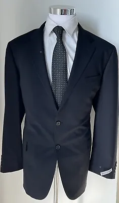 Hickey Freeman Suit 48r ( 58eu) Black Deep Strip Milburn Ii  Nwt $1495 • $346.50