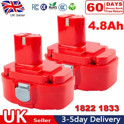£21.89 • Buy 2X 4.8Ah For Makita 18V Ni-MH Replacement Battery PA18 1822 1823 Cordless Drill