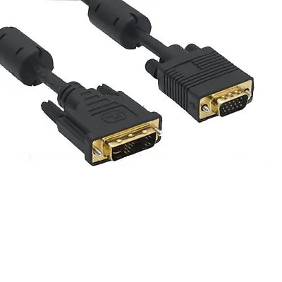 3-15ft DVI-A Analog 12+5 To HD15 VGA Male Cable EMI Filter Monitor TV LCD PC MAC • $12.62
