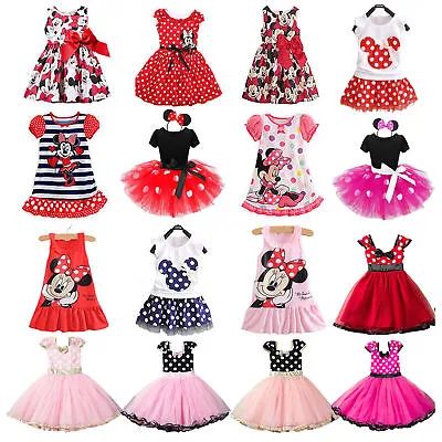 £7.04 • Buy Girls Kids Minnie Mouse Birthday Party Cute Tutu Dress Costume Fancy Outfit Set