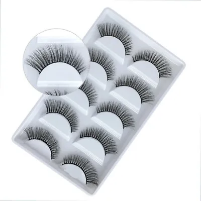  3D Mink Eyelashes False Eyelash Wispy Cross Soft Fake EyeLashes Extension Lash • £3.98