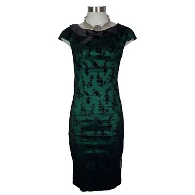 Voodoo Vixen Rockabilly Retro 50' Swing Tattoo Floral Pencil Green Dress Dra2268 • $21.99