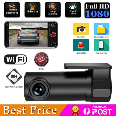 $42.99 • Buy 1080P WIFI Car Dash Cam Video Camera Wireless DVR Recorder Night Vision G-sensor