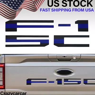 For F150 2021-2022 3D Black Blue Rear Trunk Tailgate Insert Emblem Letters Badge • $17.99