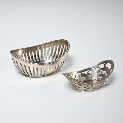 800 Silver Halbmond Und Reichskrone Small Pierced Oval Bonbon Trinket Bowls Dish • $200