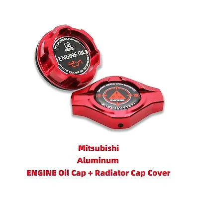 Aluminum ENGINE Oil Cap & Radiator Cap For Mitsubishi LANCER EVO 8 9 10 3000GT • $27.59