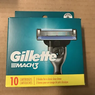 Gillette Mach3 Shaving Razors- 10 Cartridges- Fits All Gillette Mach3 Razors #88 • $15